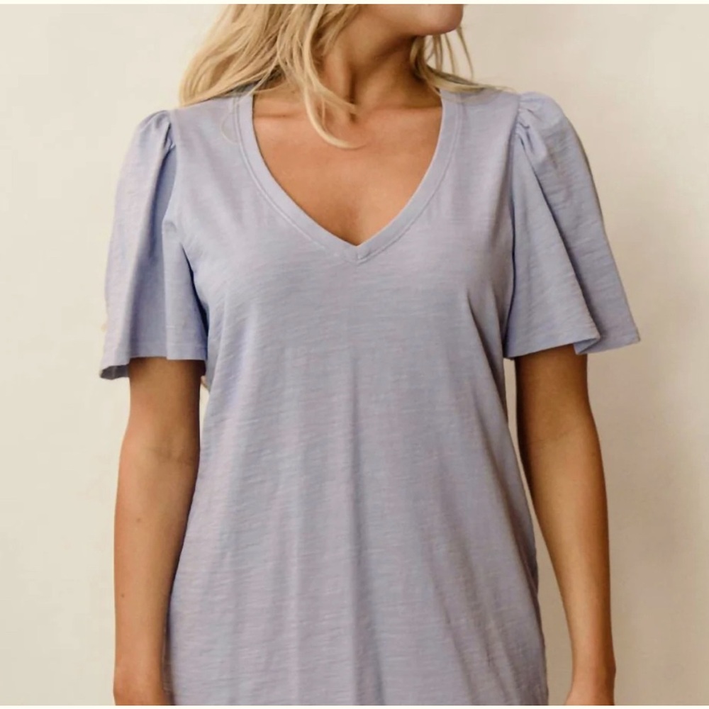 Nation Ltd Flutter Sleeve Dress in Purple Sage